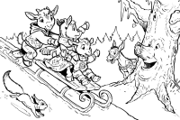 A coloring page of fairy tales tree